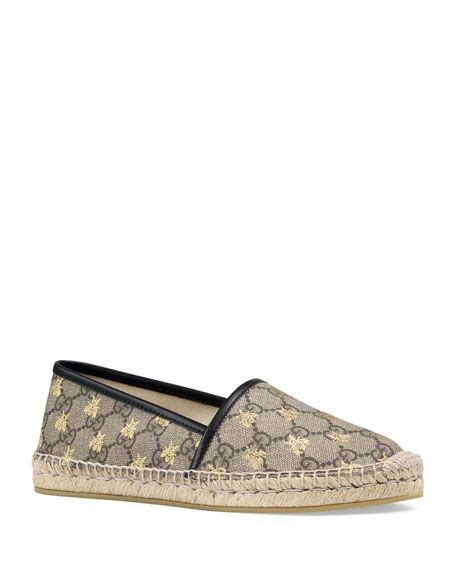 gucci flat pilar gg espadrille with bees|saks Gucci espadrilles.